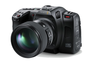 Blackmagic camera. 6K. Blackmagic RAW. UBS-C. HDMI. XLR.