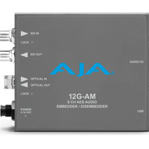 Conversor AJA 12G-AM-R para recepción profesional de audio embebido 12G-SDI.