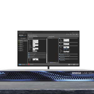 Sistema AJA BRIDGE LIVE 12G para streaming, codificación y transporte profesional de vídeo IP