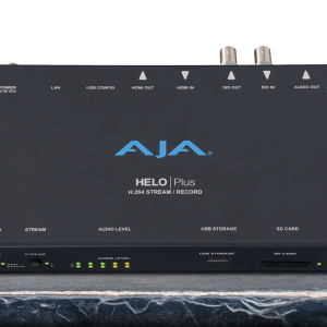 Codificador AJA HELO Plus para streaming y grabación profesional H.264.