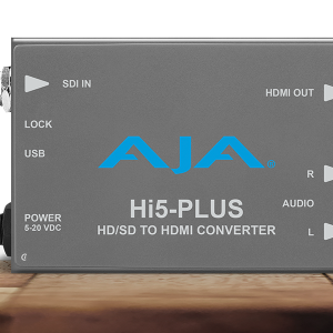 Conversor AJA Hi5-Plus para recepción profesional de señales SDI y salida HDMI.