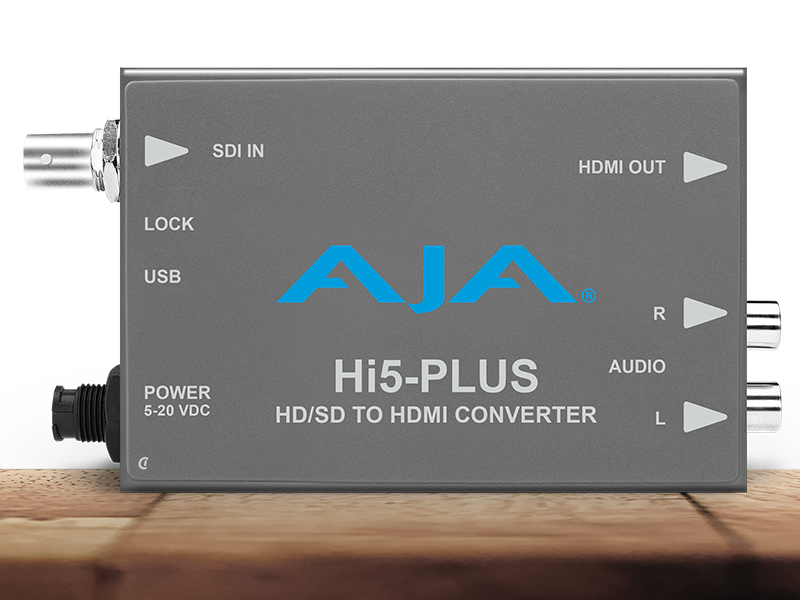 Conversor AJA Hi5-Plus para recepción profesional de señales SDI y salida HDMI.