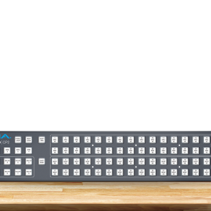 Panel de control AJA KUMO CP2 para gestión avanzada de routers broadcast.