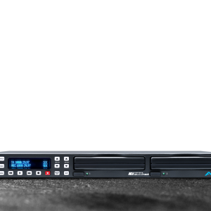 Grabador AJA Ki Pro Rack instalado en rack profesional para captura y reproducción de vídeo broadcast.