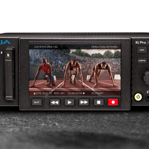 Grabador AJA Ki Pro Ultra 12G para captura 4K y UHD mediante conectividad 12G-SDI profesional.