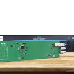 Tarjeta OpenGear AJA OG-FiDO-R-12G-ST para recepción profesional 12G-SDI mediante fibra óptica ST.