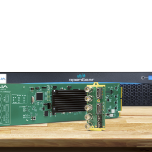 Tarjeta OpenGear AJA OG-HA5-4K para conversión profesional HDMI a 4K SDI.