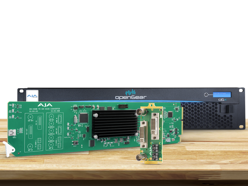 Tarjeta OpenGear AJA OG-ROI-DVI para conversión profesional DVI a SDI.