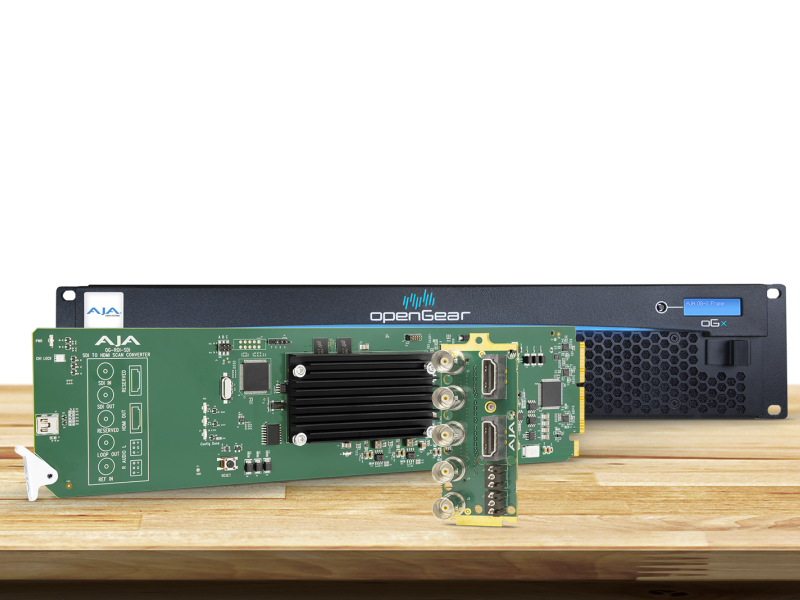 Tarjeta OpenGear AJA OG-ROI-SDI para escalado y conversión profesional SDI.