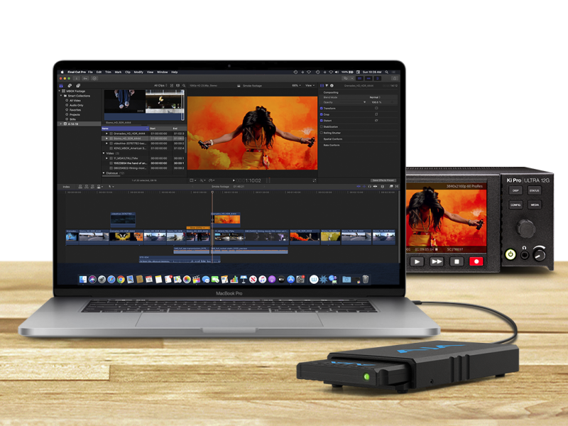 Unidad SSD AJA PAK para grabación profesional de vídeo UHD y 4K.