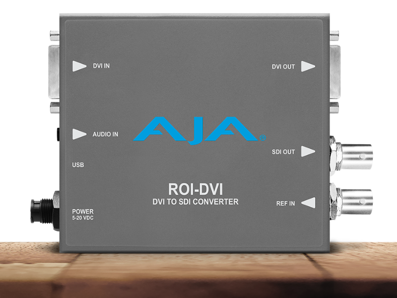 Conversor AJA ROI-DVI para captura profesional de señales DVI a SDI.