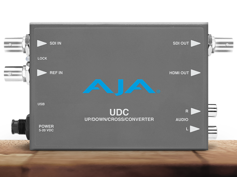 Conversor AJA UDC para conversión profesional ascendente, descendente y cross-conversion SDI.