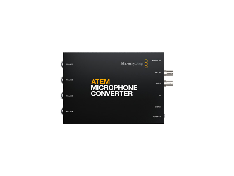 ATEM Microphone Converter convertidor de audio para sistemas ATEM que permite integrar múltiples micrófonos en producción broadcast.