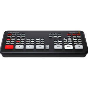 ATEM Mini Pro mezclador de vídeo profesional con 4 entradas HDMI, streaming integrado, multiview y grabación por USB-C.
