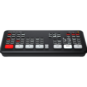 ATEM Mini Pro ISO mezclador HDMI profesional con 4 entradas, grabación ISO multicámara, streaming integrado y compatibilidad con DaVinci Resolve.