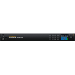 Conversor Blackmagic 2110 IP Converter 8x12G SFP profesional para conversión de 8 canales SMPTE ST 2110 y SDI 12G en entornos broadcast IP de alta densidad.