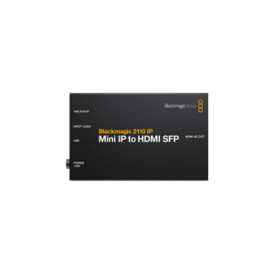 Conversor Blackmagic 2110 IP Mini IP to HDMI SFP para monitorización profesional de vídeo SMPTE ST 2110 con conectividad de red flexible en entornos broadcast IP.