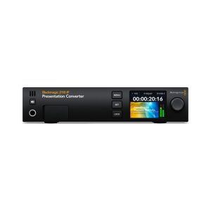Conversor Blackmagic 2110 IP Presentation Converter profesional para visualización de vídeo SMPTE ST 2110 en HDMI y SDI en salas de control y broadcast.