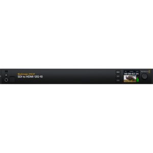 Conversor Blackmagic 2110 IP SDI to HDMI 12G-10 para monitorización profesional de vídeo SMPTE ST 2110 y SDI 12G en HDMI con procesamiento de 10 bits.