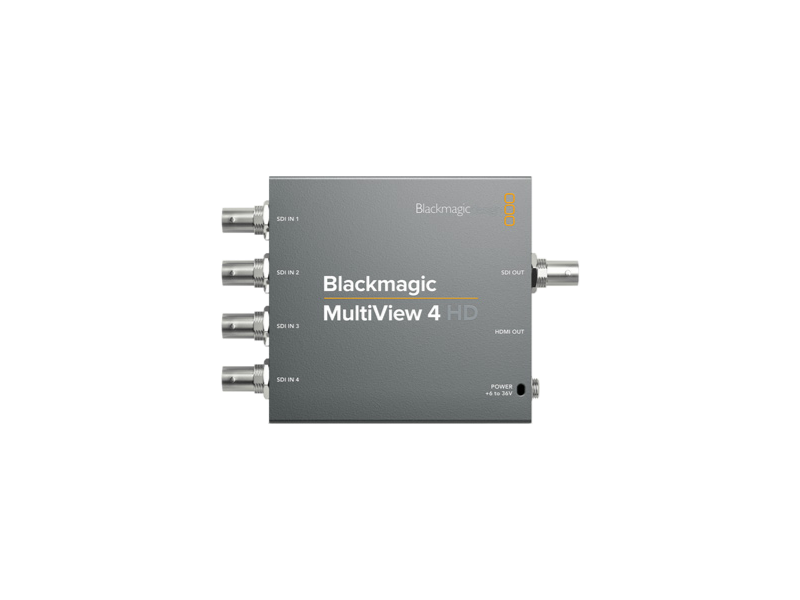 Blackmagic MultiView 4 HD monitor profesional multiview para supervisar cuatro fuentes de vídeo HD simultáneamente.