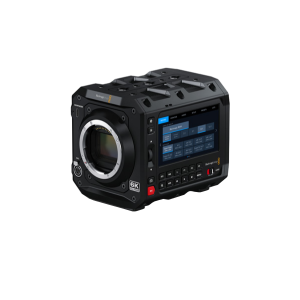 Cámara Blackmagic PYXIS 6K con cuerpo modular de aluminio, sensor Full Frame HDR 6K, pantalla táctil integrada, montura profesional para ópticas intercambiables, doble ranura CFexpress y conectividad Ethernet para producción cinematográfica avanzada.