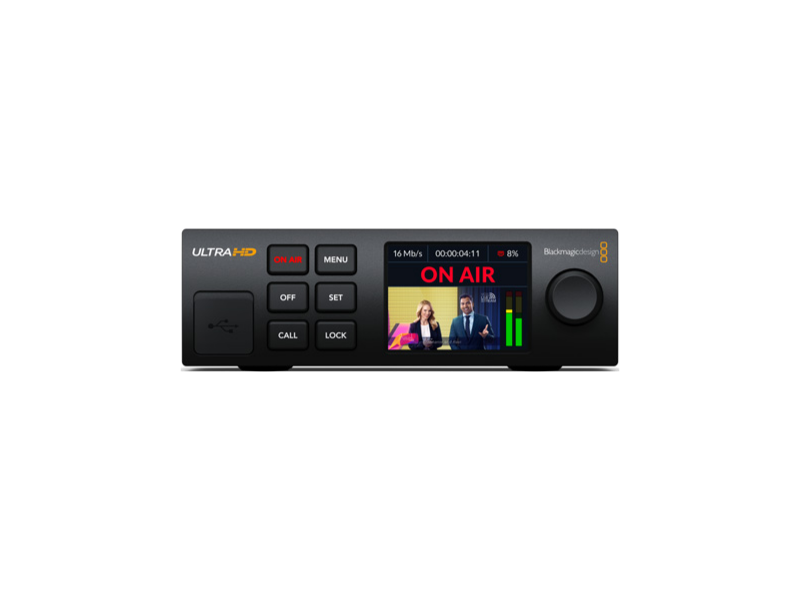 Blackmagic Streaming Encoder 4K codificador profesional para streaming en directo con entrada SDI/HDMI y salida RTMP hasta 4K.