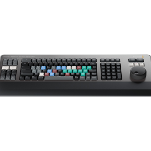 Blackmagic DaVinci Resolve Speed Editor panel compacto de edición con controles físicos y dial para flujo de trabajo rápido en DaVinci Resolve.