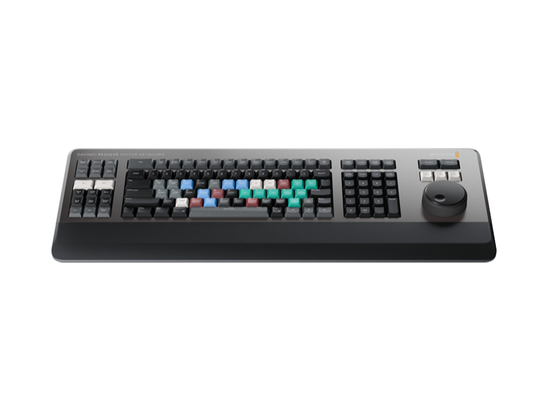 Blackmagic DaVinci Resolve Speed Editor panel compacto de edición con controles físicos y dial para flujo de trabajo rápido en DaVinci Resolve.