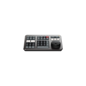 Blackmagic DaVinci Resolve Speed Editor panel compacto de edición con controles físicos y dial para flujo de trabajo rápido en DaVinci Resolve.