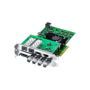 Tarjeta Blackmagic DeckLink 4K Extreme 12G PCIe con conexiones 12G-SDI, HDMI 2.0 y soporte hasta 4K DCI, diseñada para captura y reproducción profesional en cine, VFX y broadcast.