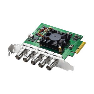 Tarjeta Blackmagic DeckLink Duo 2 PCIe con 4 conexiones 3G-SDI independientes configurables, soporte hasta 1080p60 y diseño profesional para producción multicámara y streaming.