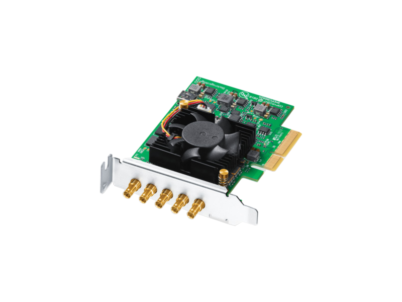 Tarjeta Blackmagic DeckLink Duo 2 Mini PCIe de perfil bajo con 4 conexiones 3G-SDI independientes configurables, soporte hasta 1080p60 y diseño compacto para producción y streaming profesional.