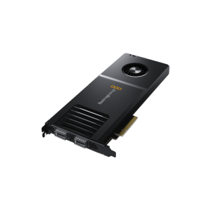 Tarjeta Blackmagic DeckLink IP 100G PCIe con conectividad 100GbE y soporte SMPTE 2110 para producción broadcast IP de alta capacidad y baja latencia.