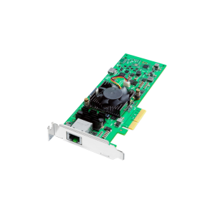 Tarjeta Blackmagic DeckLink IP HD PCIe con conectividad IP broadcast y soporte SMPTE 2110 hasta 1080p60 para producción de vídeo profesional en red.