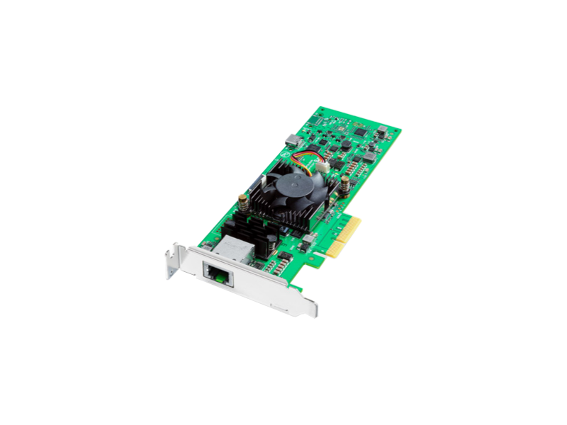 Tarjeta Blackmagic DeckLink IP HD PCIe con conectividad IP broadcast y soporte SMPTE 2110 hasta 1080p60 para producción de vídeo profesional en red.
