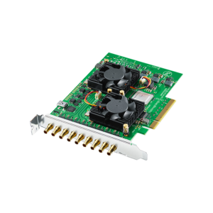 Tarjeta Blackmagic DeckLink Quad 2 PCIe con 8 conexiones 3G-SDI bidireccionales configurables, soporte hasta 1080p60 y diseño profesional para producción multicámara y broadcast.