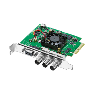 Tarjeta Blackmagic DeckLink SDI 4K PCIe con conexión 6G-SDI bidireccional, soporte hasta 4K 30 fps y diseño profesional para captura y reproducción en entornos broadcast.