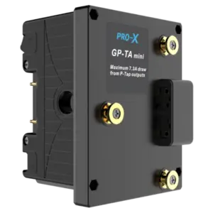 PRO-X GP-TA MINI adaptador dual batería 3-Stud para cámaras profesionales.
