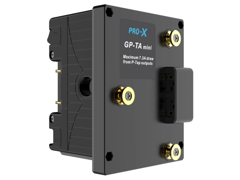 PRO-X GP-TA MINI adaptador dual batería 3-Stud para cámaras profesionales.