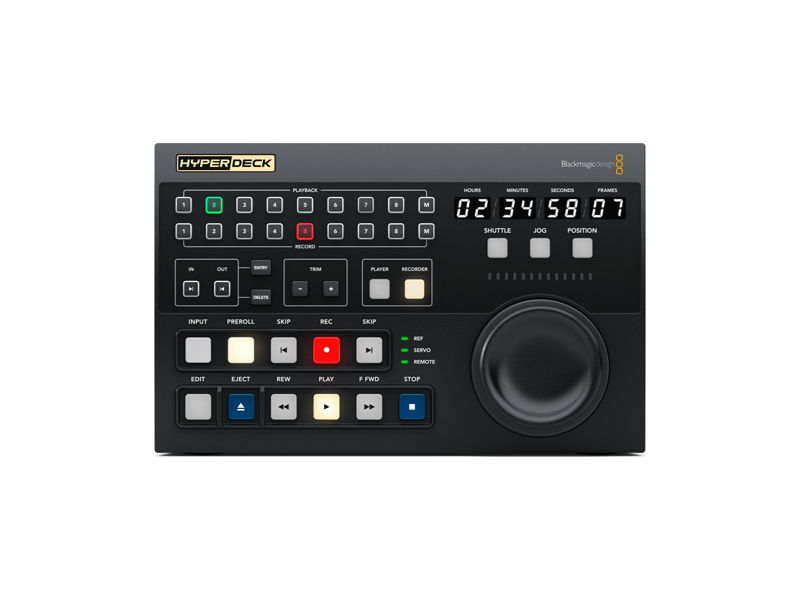 Blackmagic HyperDeck Extreme Control panel físico profesional para control de grabadores HyperDeck en producción broadcast.
