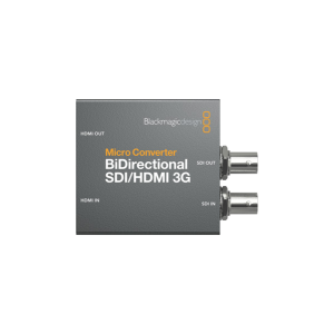 Conversor Blackmagic Micro Converter BiDirectional SDI/HDMI 3G ultracompacto para conversión bidireccional profesional hasta 1080p60 en producción broadcast y AV.