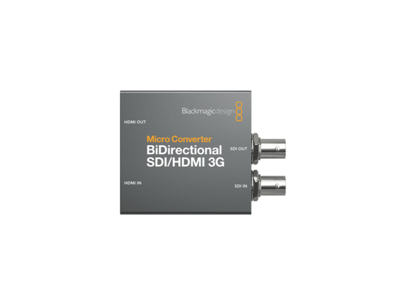 Conversor Blackmagic Micro Converter BiDirectional SDI/HDMI 3G ultracompacto para conversión bidireccional profesional hasta 1080p60 en producción broadcast y AV.