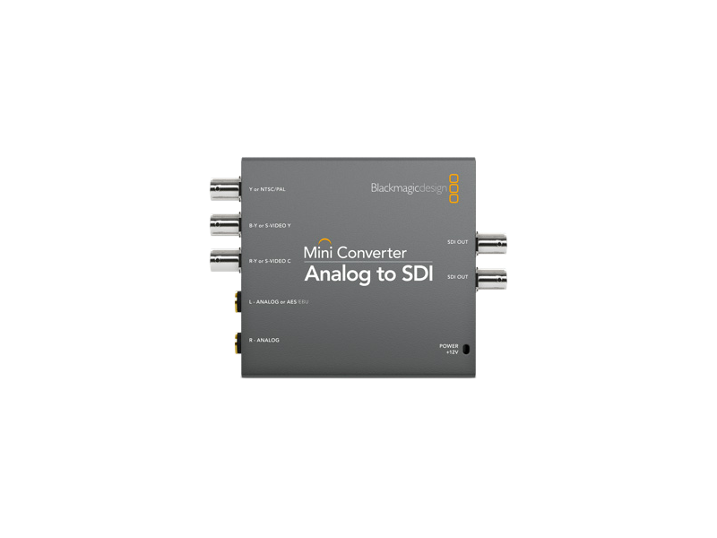 Conversor Blackmagic Mini Converter Analog to SDI profesional para conversión de vídeo analógico a SDI en entornos broadcast y AV.