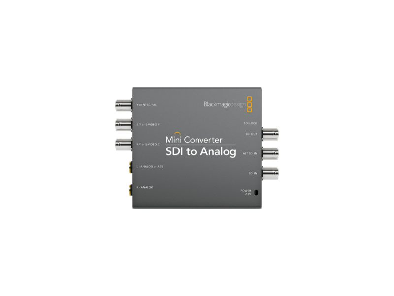Conversor Blackmagic Mini Converter SDI to Analog profesional para conversión de señal SDI a vídeo analógico en entornos broadcast y AV.