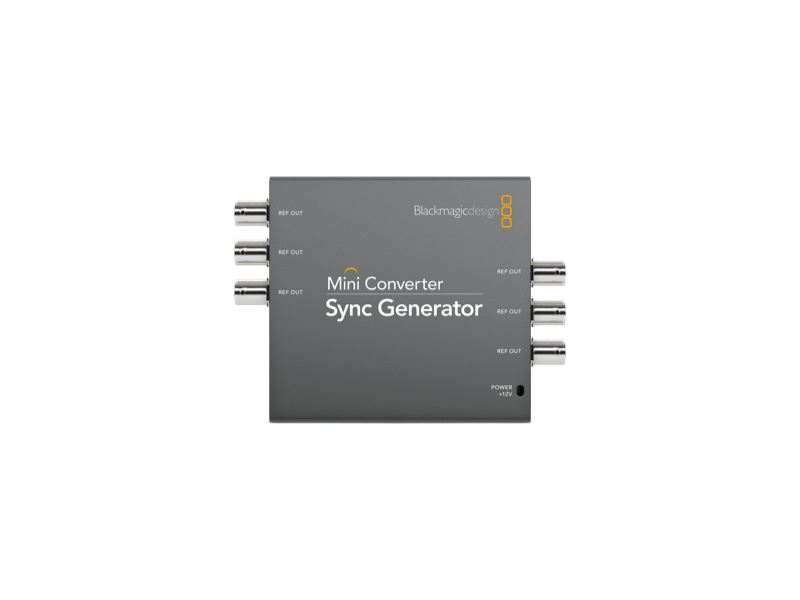 Generador Blackmagic Mini Converter Sync Generator profesional para sincronización de equipos de vídeo en entornos broadcast y producción AV.