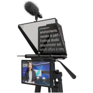 Teleprompter Fortinge NOA III para tabletas de hasta 13 pulgadas con cristal 70/30, compatible con cámaras DSLR y ENG.