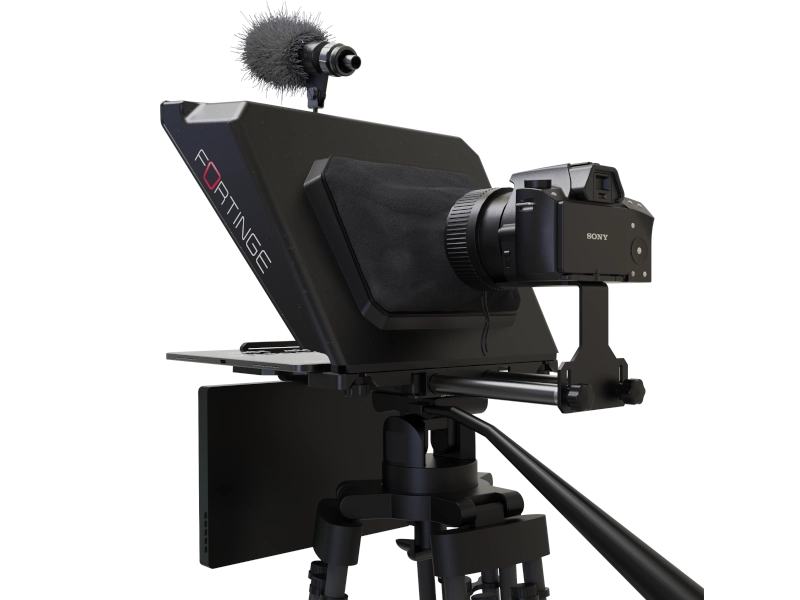 Teleprompter Fortinge NOA III para tabletas de hasta 13 pulgadas con cristal 70/30, compatible con cámaras DSLR y ENG.