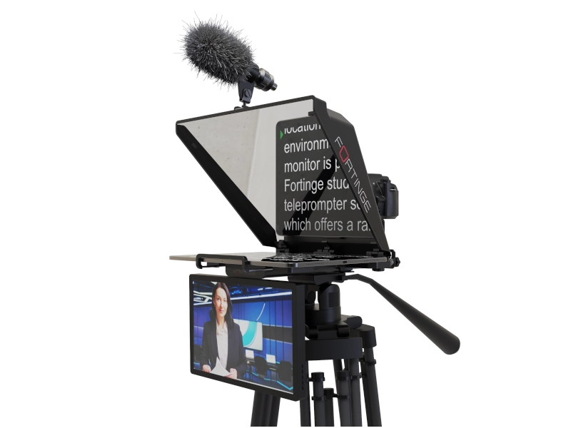 Teleprompter Fortinge NOA III para tabletas de hasta 13 pulgadas con cristal 70/30, compatible con cámaras DSLR y ENG.