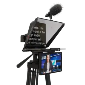 Teleprompter Fortinge NOA III para tabletas de hasta 13 pulgadas con cristal 70/30, compatible con cámaras DSLR y ENG.