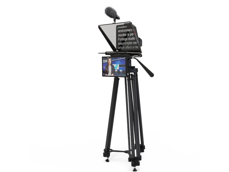 Teleprompter Fortinge NOA III para tabletas de hasta 13 pulgadas con cristal 70/30, compatible con cámaras DSLR y ENG.